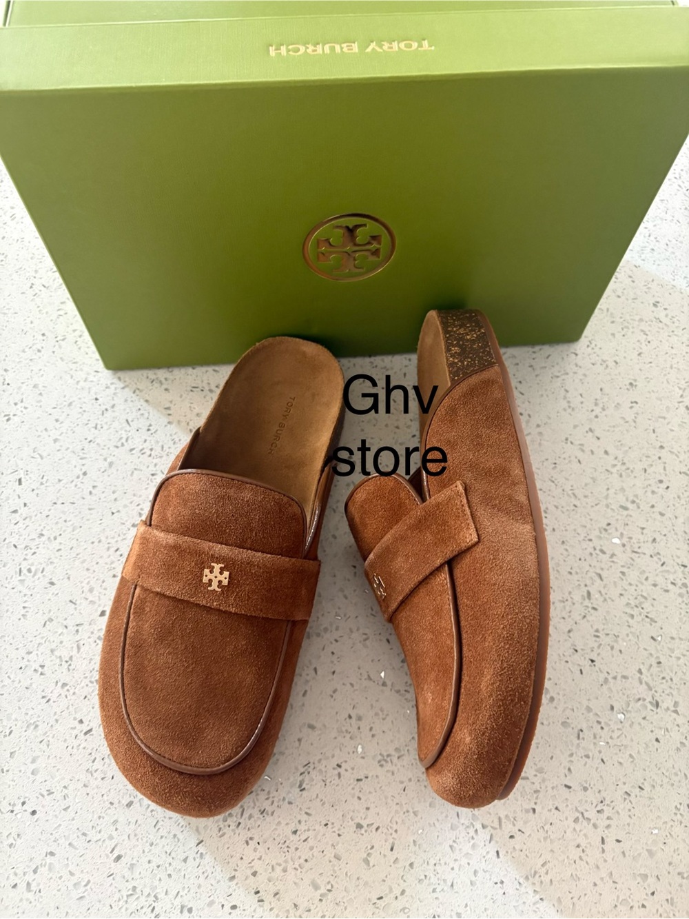 Tory Burch Everly Cork Leather Mule Shoes - Picture 2 of 2